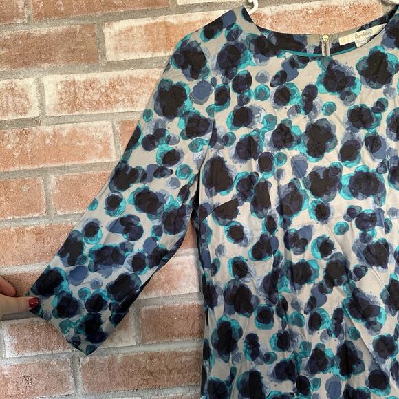 Boden Eliza Silk Blend Watercolor Print Blouse Blue Size 6 - Picture 4 of 9